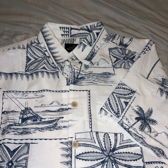 Quicksilver Other - Quicksilver Waterman Comfort Fit Short Sleeve Button Up Shirt Mens Size S Blue
